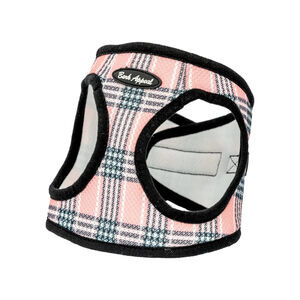 Bark Appeal Non-Choking Step In Plaid Mesh EZ Wrap Pink Dog Harness - XXL